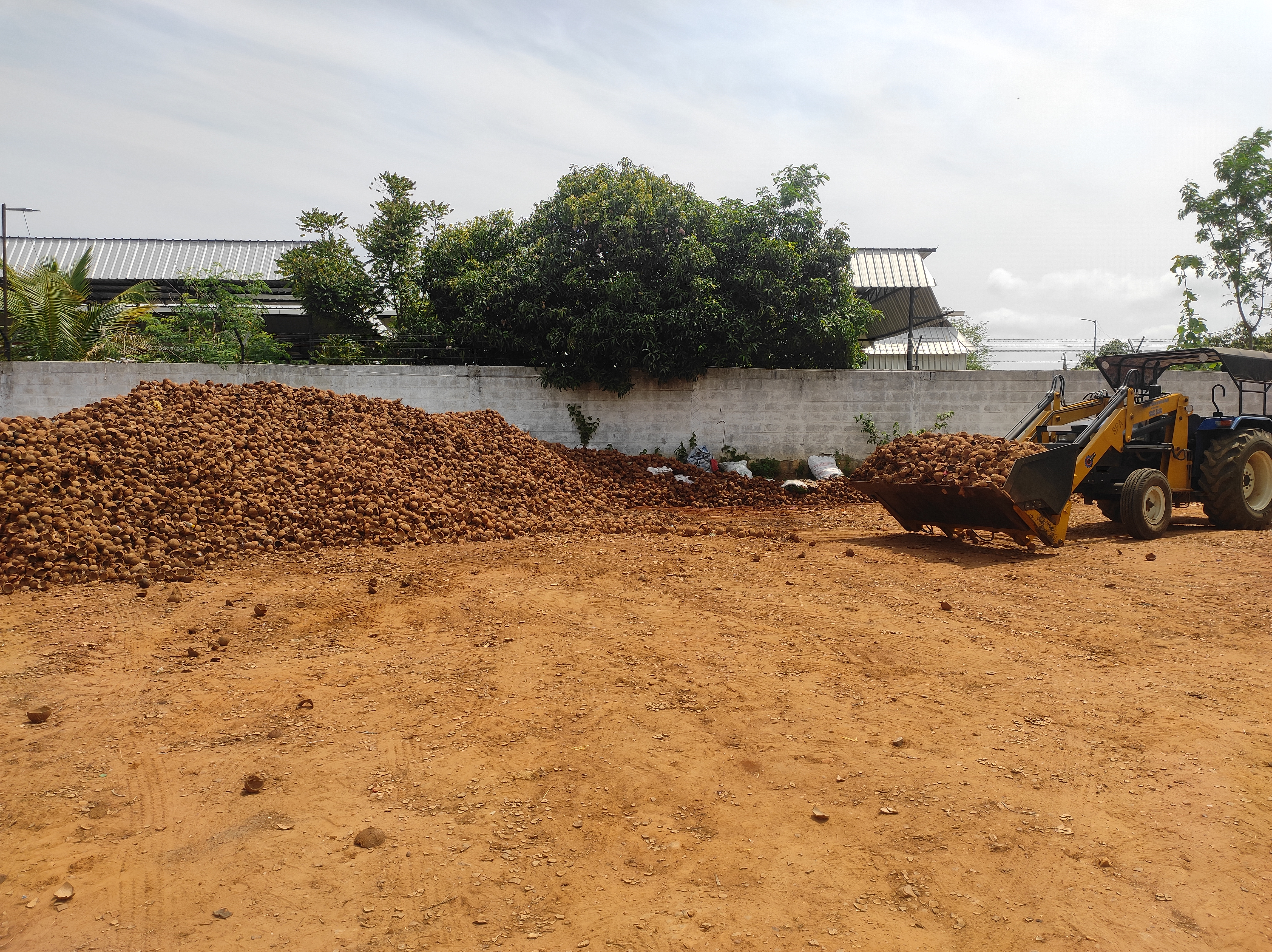 Coconut shell collection yard, Karnataka